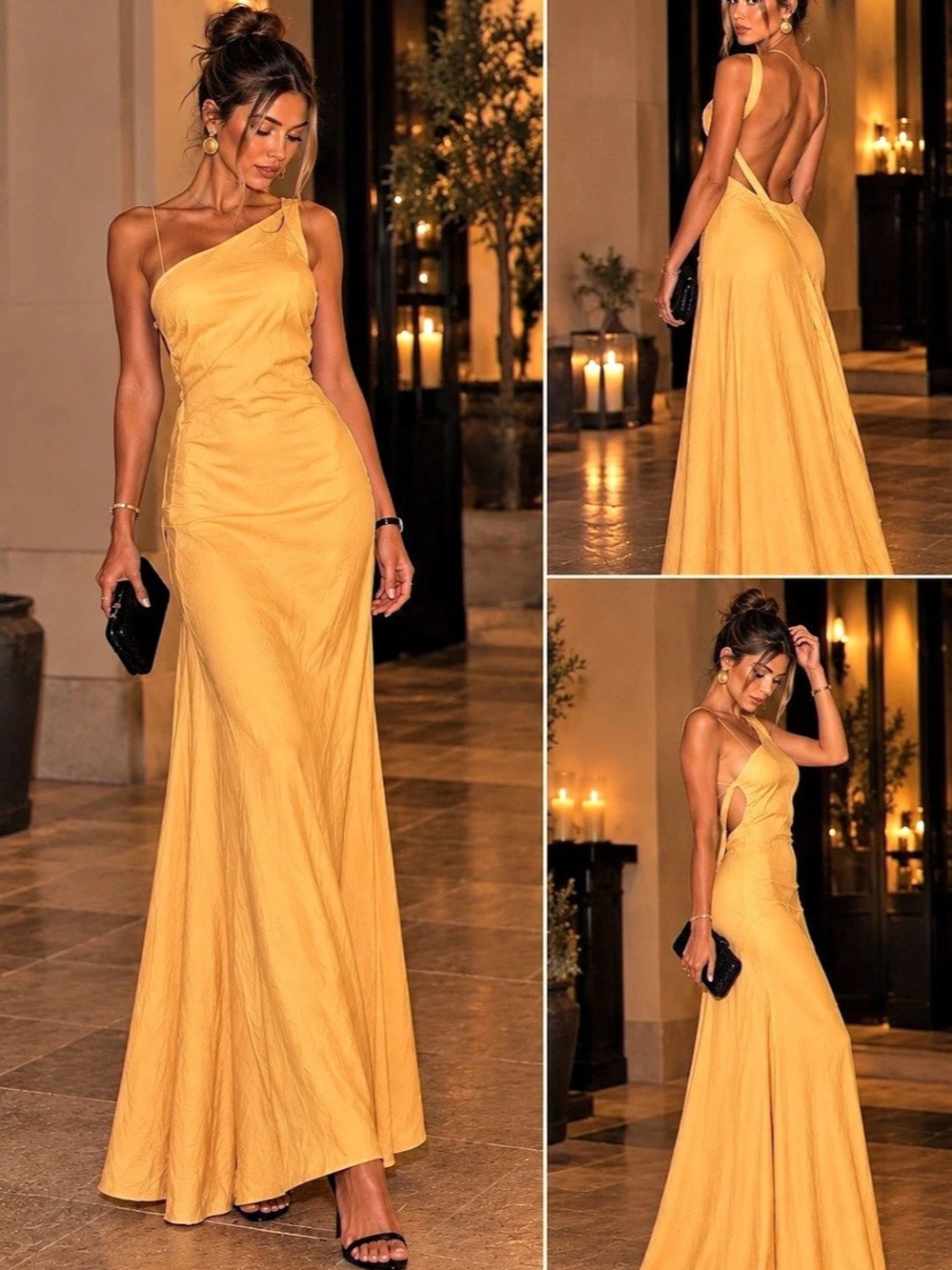 Beginning Boutique Tina Yellow Formal Maxi Dress